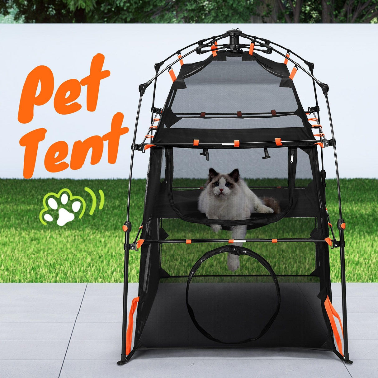 Pet Scene 3 Tier Cat Enclosures Portable Cat Tower for Outdoor Pet Dog House Playpen Rabbit Ferret Cage Outdoor Indoor Portable Gym Exercise Agility Climber
