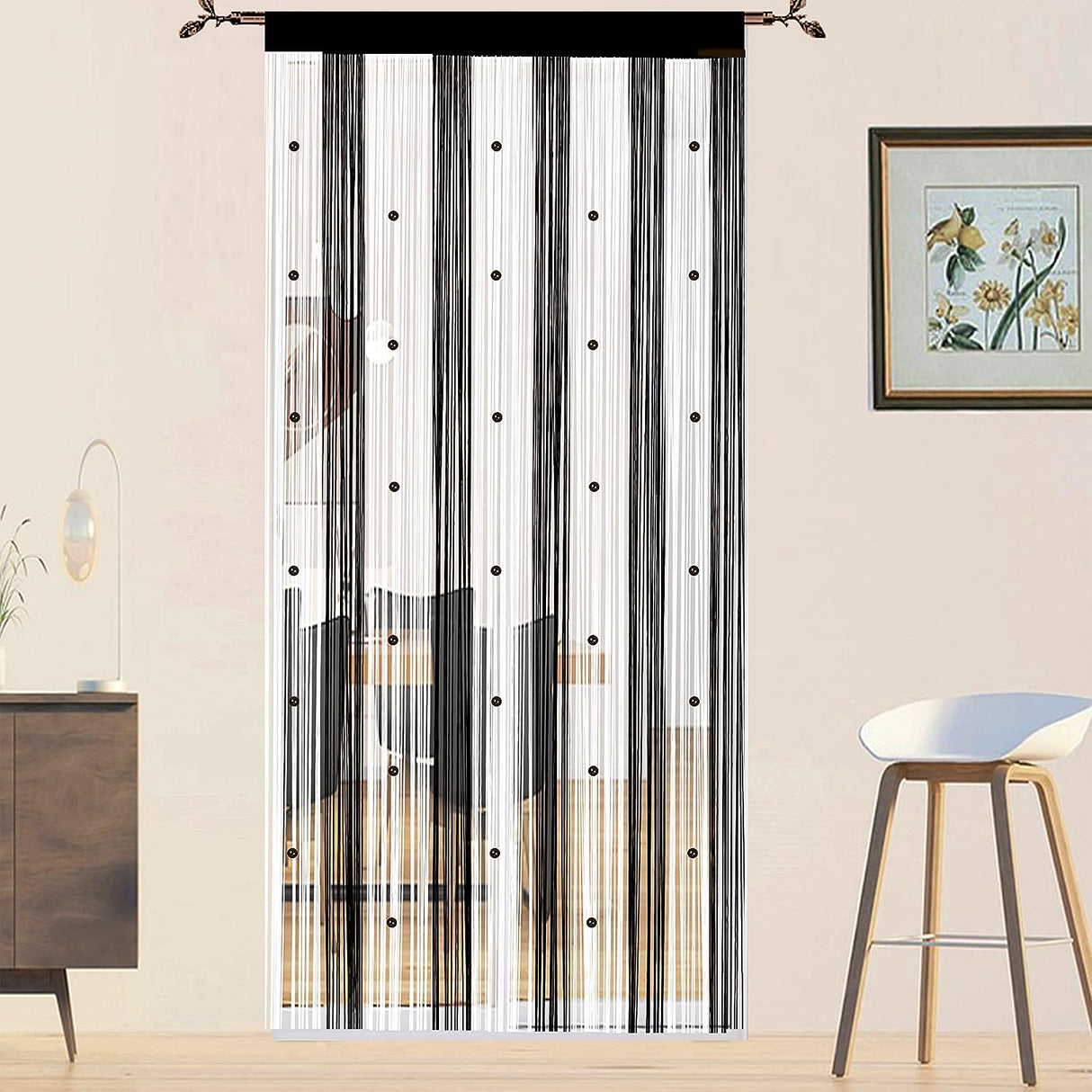 Beads Curtain Door String Curtains for Doorway Tassels Beaded Window Panel Room Divider Wall Decorations Closet Curtains for Bedroom Closet Door Drapes (39x79in, White)