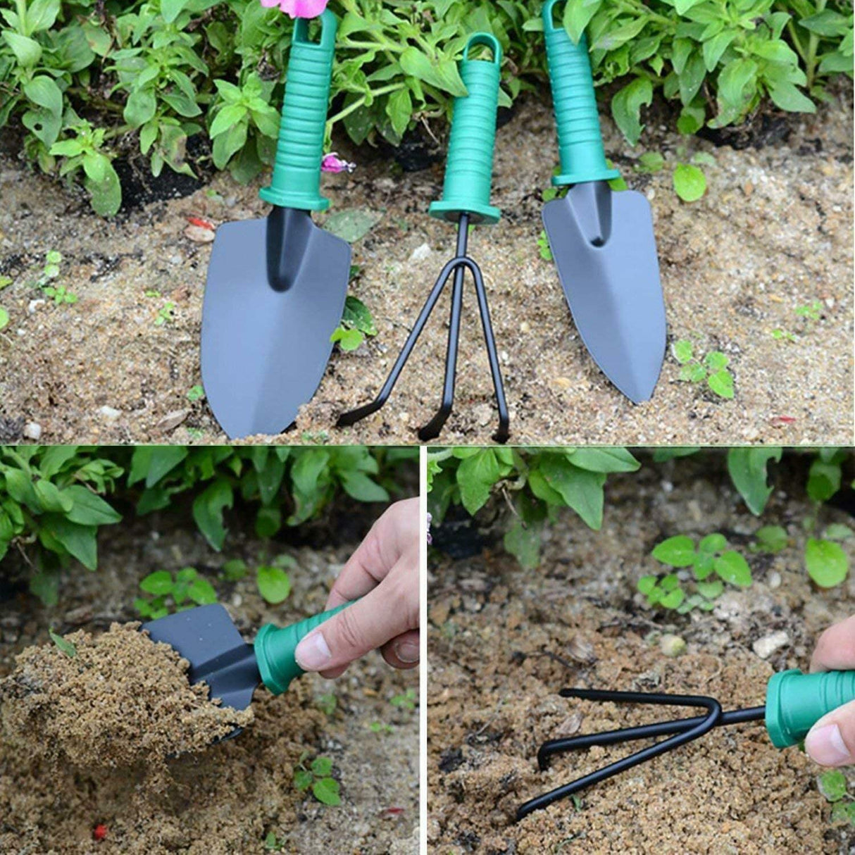 Garden Tools Set,10 Piece Gardening Gifts Stainless Stee Garden Tool Set with Storage case with Garden Trowel Pruners ,Rake, Shovel, Trowel, Sprayer, and More -Garden Gifts for Men & Women