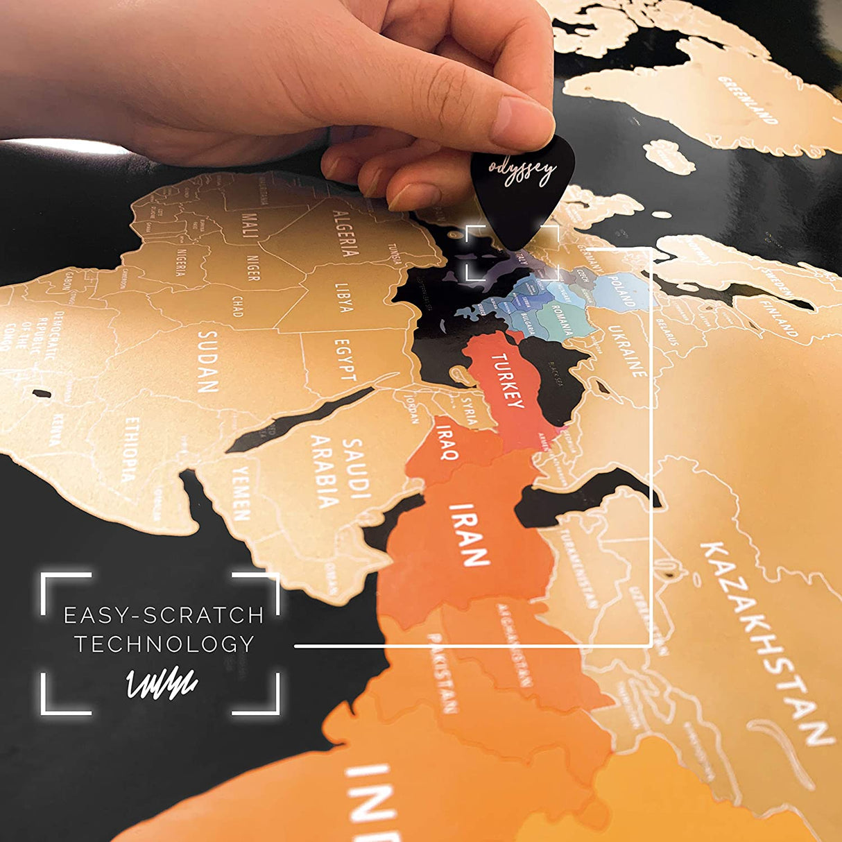 Large Premium Full Colour Scratch Off World Map