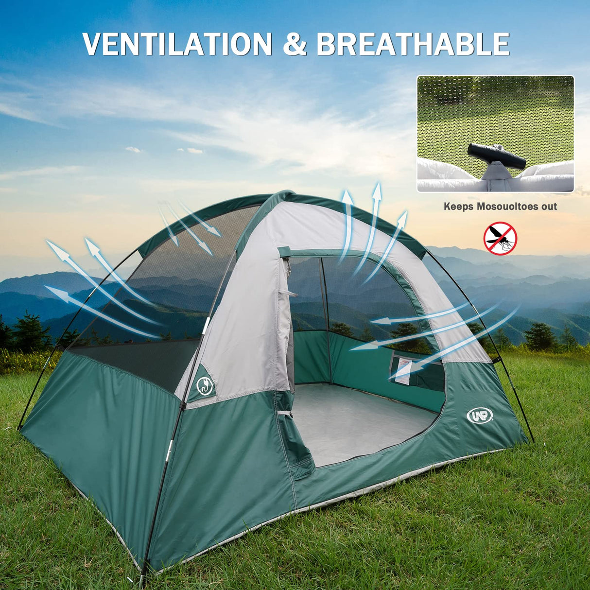 Camping Tent 2 Person, Waterproof Windproof Tent with Rainfly Easy Set up-Portable Dome Tents for Camping