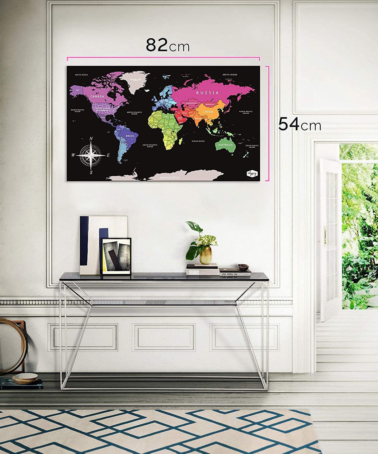 Large Premium Full Colour Scratch Off World Map