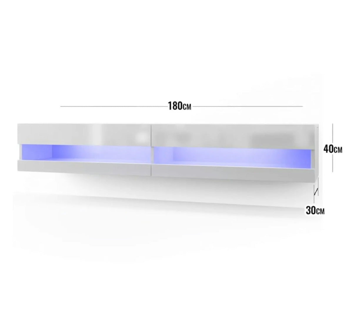 180cm Floating TV Stand Cabinet Wall Mounted Entertainment Unit with LED Lights