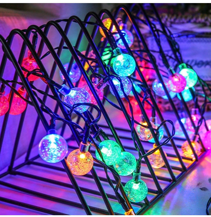 Solar String Lights Garden Lights 21.3ft Waterproof 8 Modes Outdoor Festival Lights Crystal Ball Decorative Fairy Lights for Patio Yard Home Wedding Parties