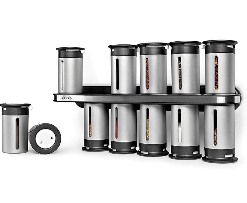 Zero Gravity Magnetic Spice Rack with 12 Canisters