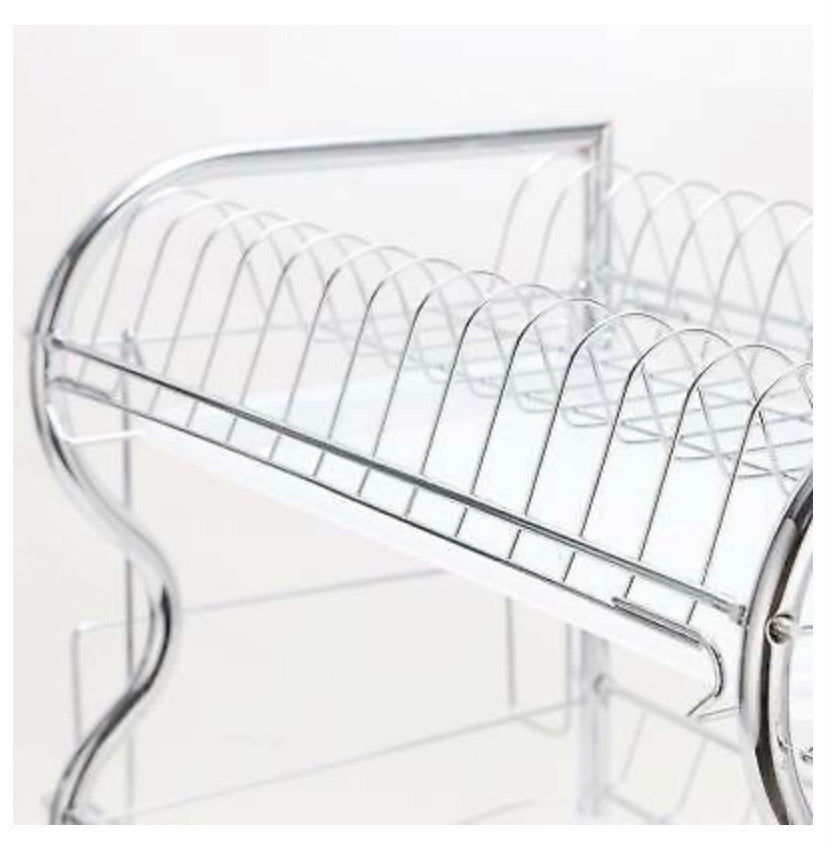 3 Tier Stainless Steel Dish Rack Drainer Cutlery Drainer Kitchen Storage Holder