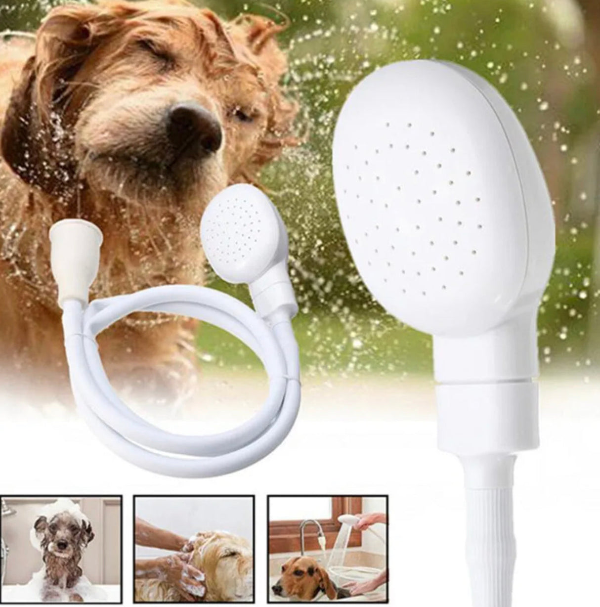 Pet Shower Spray Hose Attachment Head Single Tap Sink Bath Washing Holder Dog