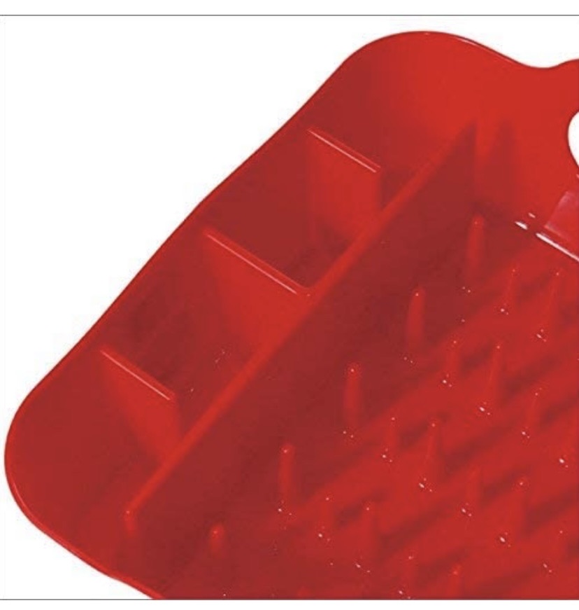 Umbra Tub Dish Drying Rack – Lightweight Self-Draining Dish Rack for Kitchen Sink and Counter at Home, RV or Motorhome, Red Kitchen
