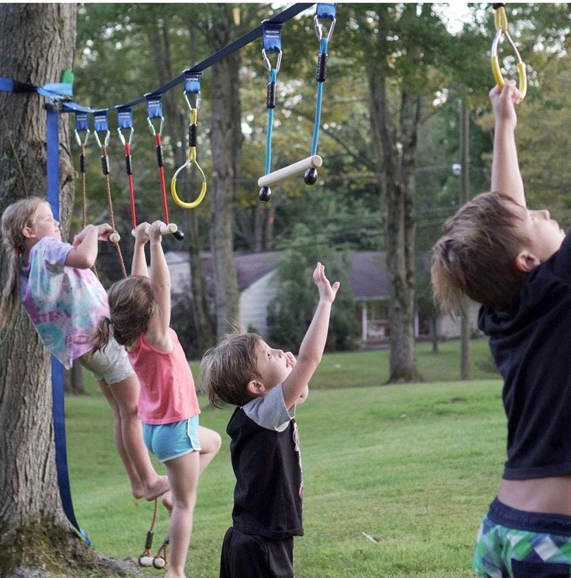 Ninja Warrior Line Hanging Obstacle Course for Kids