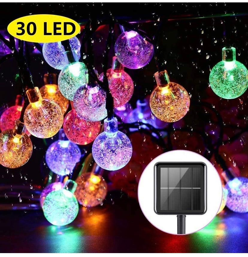 Solar String Lights Garden Lights 21.3ft Waterproof 8 Modes Outdoor Festival Lights Crystal Ball Decorative Fairy Lights for Patio Yard Home Wedding Parties