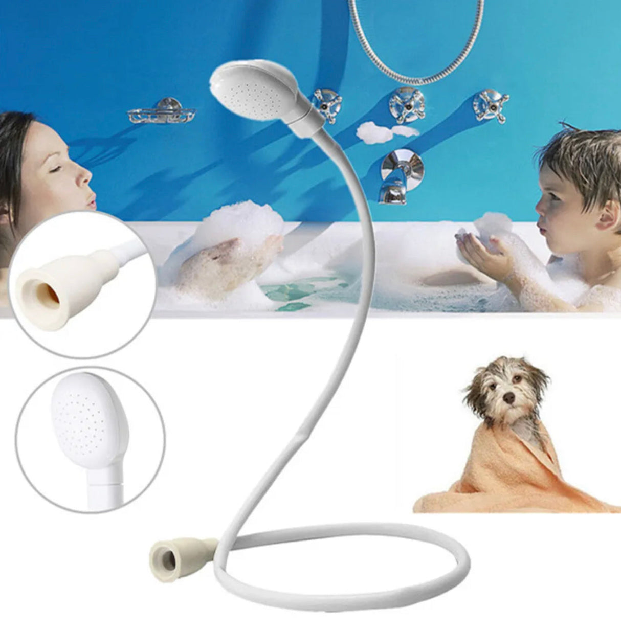 Pet Shower Spray Hose Attachment Head Single Tap Sink Bath Washing Holder Dog
