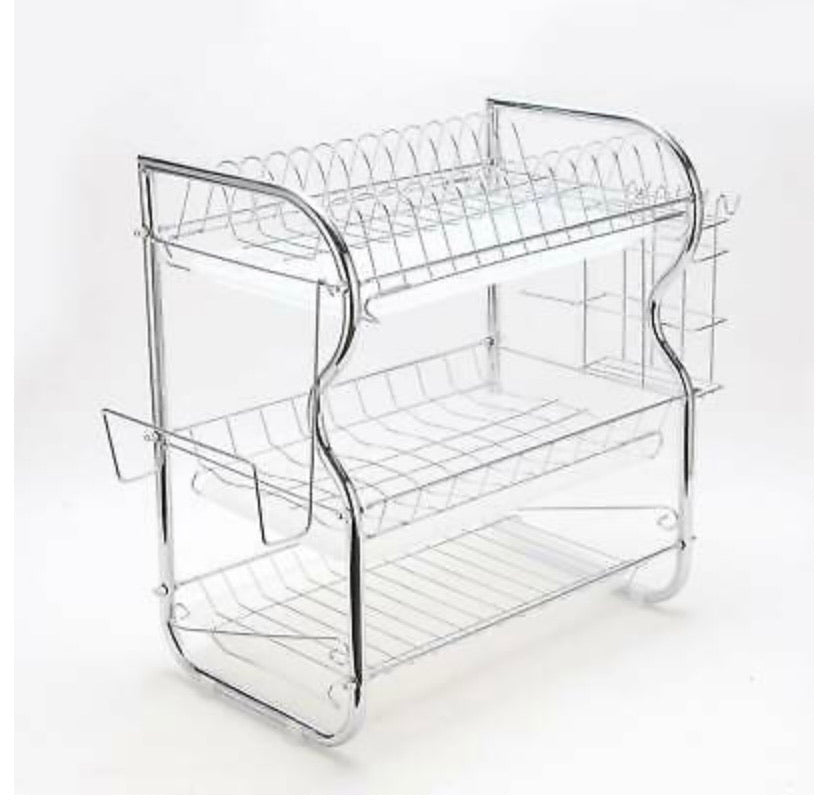 3 Tier Stainless Steel Dish Rack Drainer Cutlery Drainer Kitchen Storage Holder