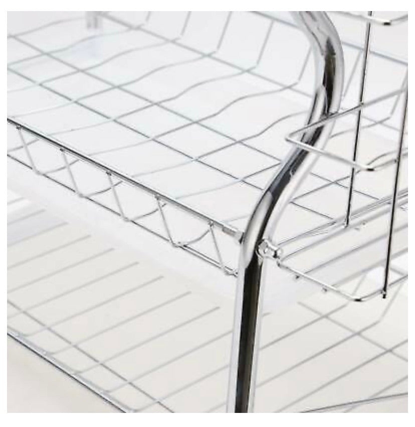 3 Tier Stainless Steel Dish Rack Drainer Cutlery Drainer Kitchen Storage Holder