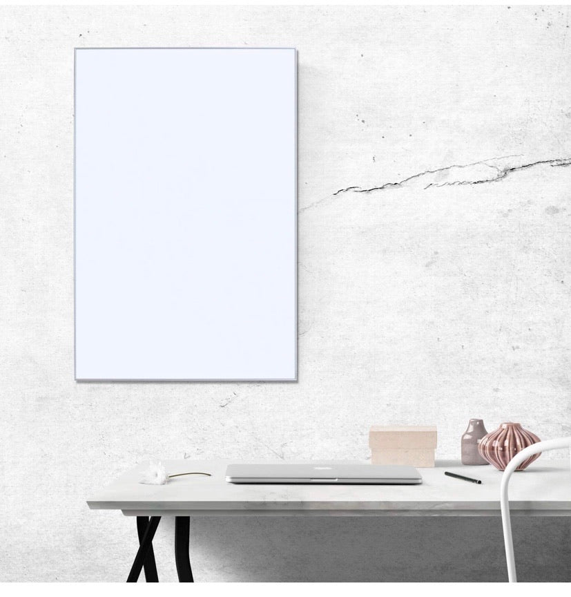 Ultra-Slim White Board, 900 x 600 mm Magnetic Hanging Whiteboard for Wall for Kids