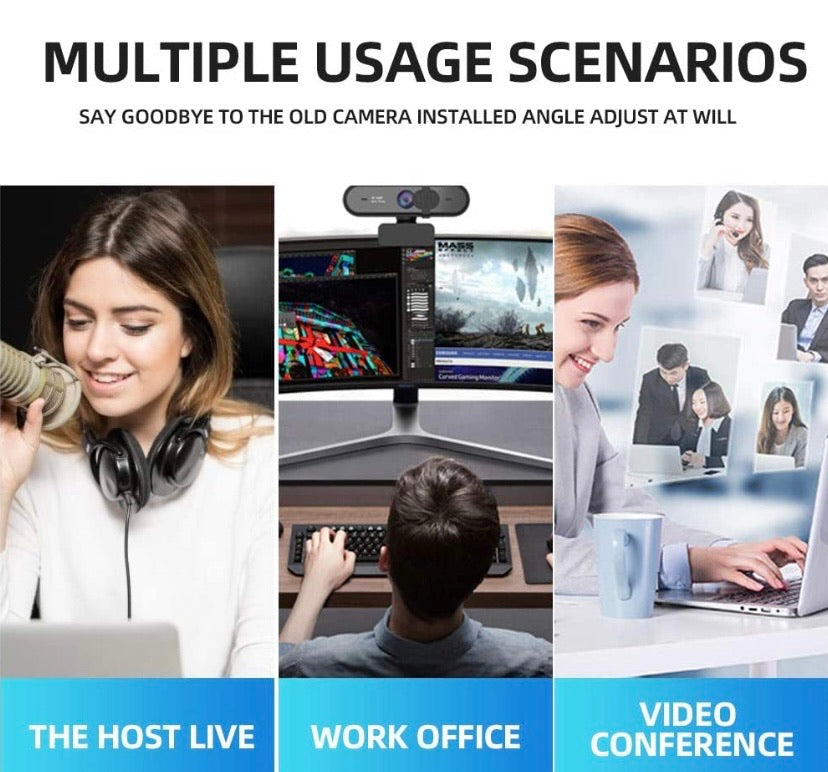 Pro Web cam 1080p Webcam with Microphone HD Video Camera, USB Web Camera with Tripod Computer Accessories Web Cam for for Recording,Conferencing,Gaming,Xbox Gamer Compatible with Windows/Mac/Laptop