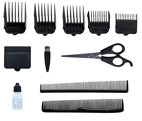 Remington Personal Haircut Kit, HC70A, Corded, 12-Piece Pack: Hair Clipper, Scissors, 5x Comb guides (3-16MM), Styling Combs, Blade Guard, Cleaning Brush And Lubricating Oil - Silver