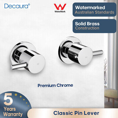 Brass Shower Mixer Taps Chrome Bathroom Wall Mounted 1/4 Turn Twin Tap