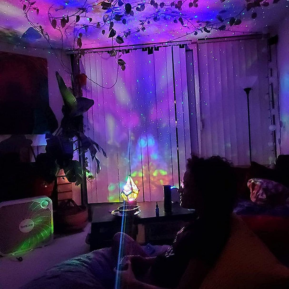 Bohemian Style Polar Star Large Floor Lamp Led Colorful Diamond Lights Projection Lamp Projector Night Light Star Large Lamp