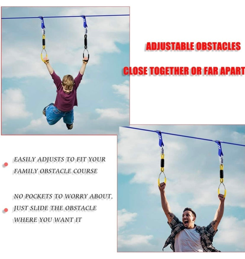 Ninja Warrior Line Hanging Obstacle Course for Kids