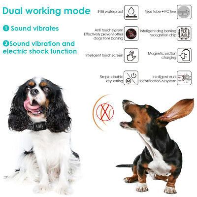Anti Bark Dog Training Collar Sound&Vibration Stop Barking Automatic Pet