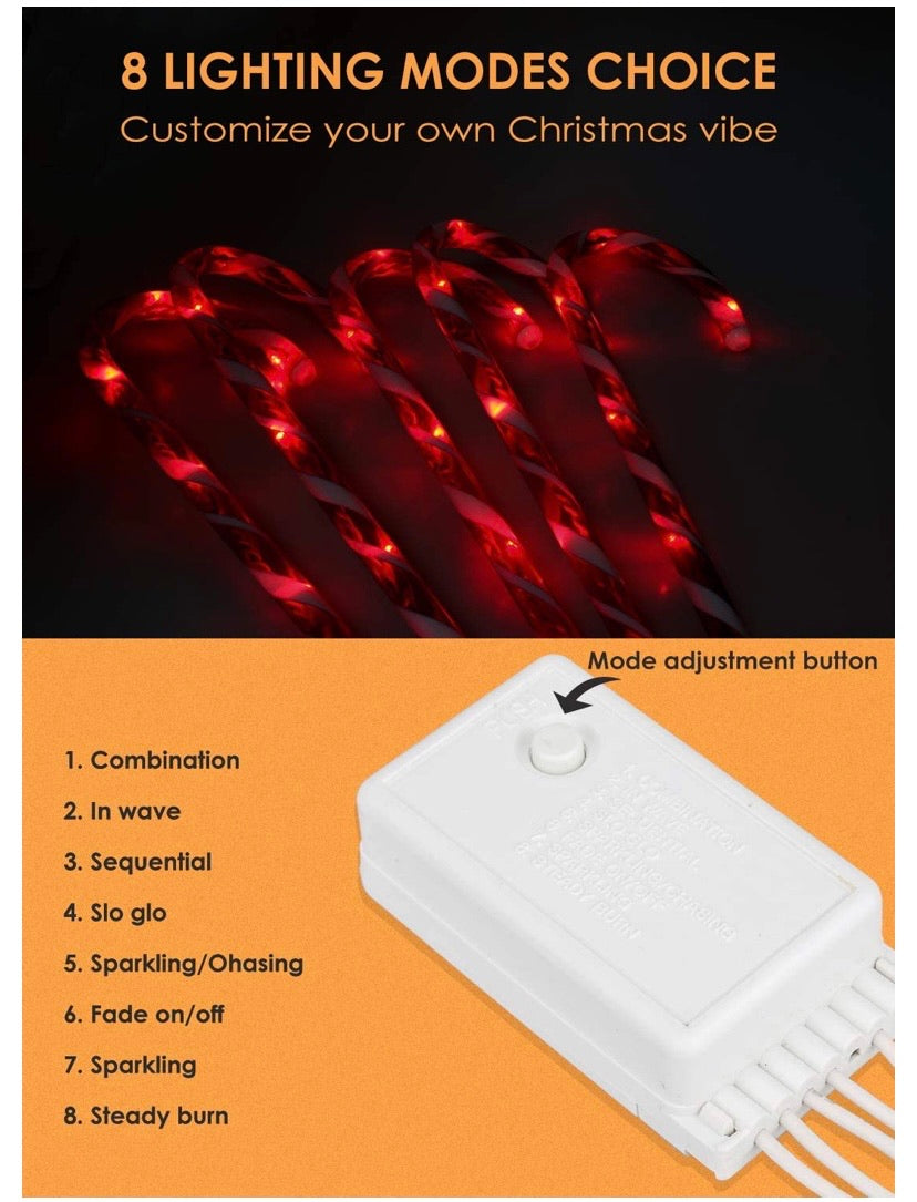 29 Inches Christmas Candy Cane Pathway Markers Set of 12 Christmas Indoor/Outdoor Decoration Lights 8 Blinking Modes