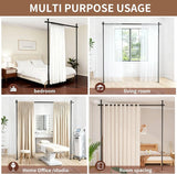 Room Divider Curtain Rod No Drilling, Wall Divider for Room Separation, 121-304cm(H) 71-177cm(W) Adjustable, Heavy Duty Floor to Ceiling Tension Curtain Stand, Black