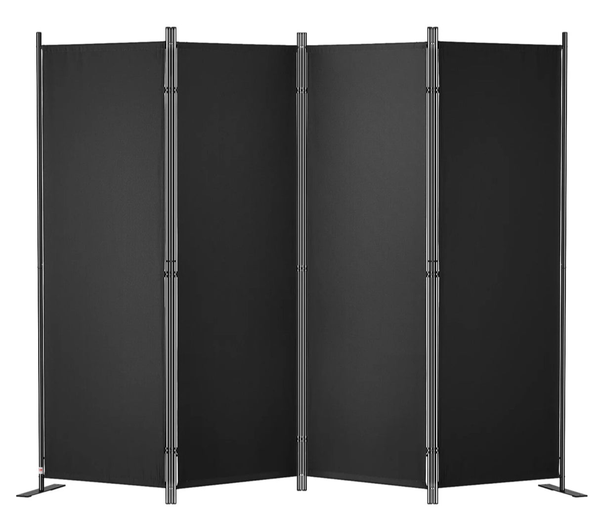 4-Panel Room Divider Folding Privacy Screen Home Office 224 x 171cm Black
