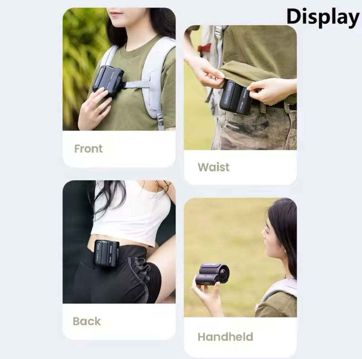 Hanging Waist Fans Under Shirt Fan Portable USB Charging Mini Clip on Waist Electric Fan Outdoor Camping Cooling Device