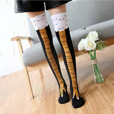 Funny Chicken Knee Socks for Spring and Autumn