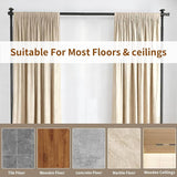 Room Divider Curtain Rod No Drilling, Wall Divider for Room Separation, 121-304cm(H) 71-177cm(W) Adjustable, Heavy Duty Floor to Ceiling Tension Curtain Stand, Black