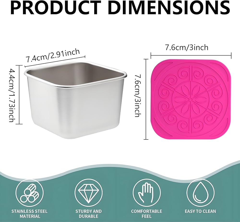 6 Pack Stainless Steel Snack Containers,Leak Proof Stainless Steel Storage Container With Silicone Lid,Suitable for Picnics Schools, Salad Dressing Containers Lunch Boxes