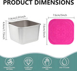 6 Pack Stainless Steel Snack Containers,Leak Proof Stainless Steel Storage Container With Silicone Lid,Suitable for Picnics Schools, Salad Dressing Containers Lunch Boxes