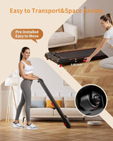 Walking Pad with Handle Bar, Anylife Incline Walking Pad Under Desk Treadmill, 2.5HP Portable Small Treadmills for Home, Compact Treadmill 150KG Capacity with LED Display
