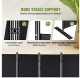 4-Panel Room Divider Folding Privacy Screen Home Office 224 x 171cm Black