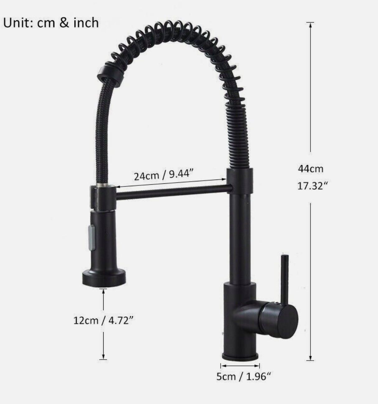 WELS Kitchen Mixer Taps Black Pull Out Sink Taps 360° Swivel Single Lever Faucet