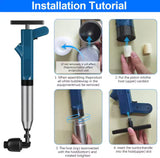 Toilet Plunger Drain Clog Remover High Pressure Air Drain Blaster Gun Drain Clog Remover Tool for Bathroom Sink Kitchen Clogged