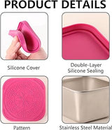 6 Pack Stainless Steel Snack Containers,Leak Proof Stainless Steel Storage Container With Silicone Lid,Suitable for Picnics Schools, Salad Dressing Containers Lunch Boxes