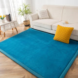 Coral Velvet Area Rug, 3cm Thick Non-Slip Fluffy Short Pile Crawling Rug, Modern Washable Soft Rug for Boys or Girls Children's Room, Living Room (Bluestone, 150×200cm)