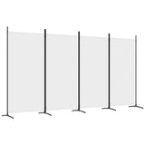 vidaXL Modern Room Divider with Foldable Design, 5-Panel Fabric Divider in White, Privacy Screen for Living Room and Bedroom, 433x180 cm