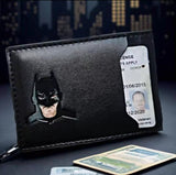 Bat Wallet, Personalized Leather Slim 2 Pocket Superhero Mask Card Holder (Buy 2, Get 2 FREE)