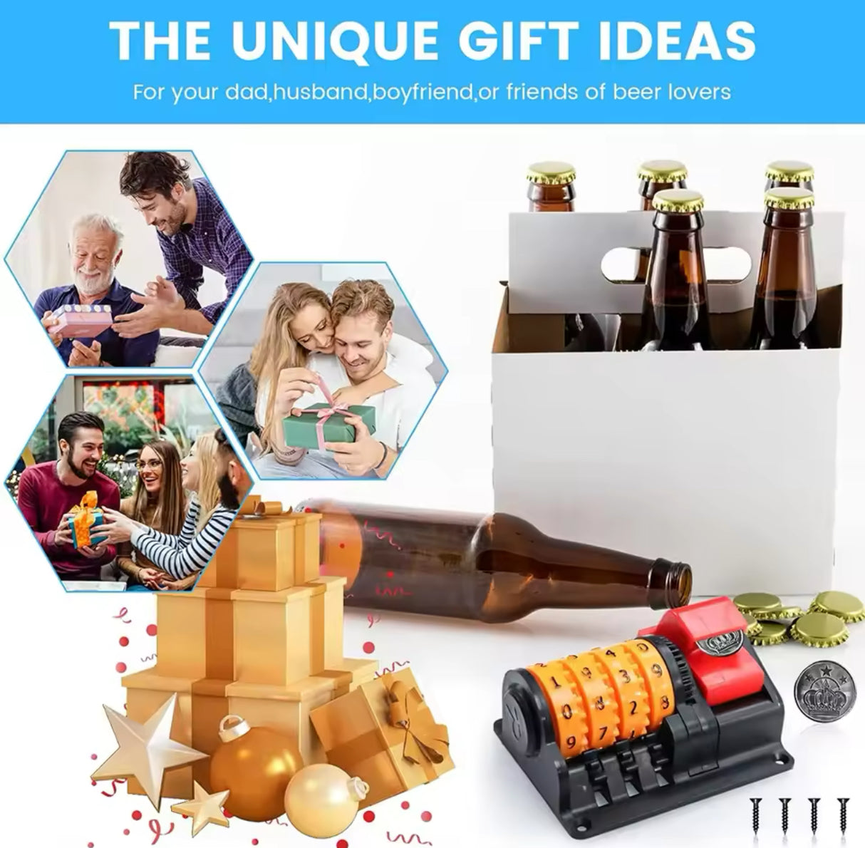 Beer Counter Bottle Opener Wall Mounted Automatic Counting Bottle Opener Creative Beer Can Opener for Kitchen Bar Restaurant