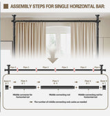 Large Room Divider Panel Privacy Partition Divider Screen Rod 1.1-3m Adjustable