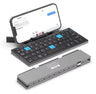 Folding Mini Wireless BT Keyboard With Magnetic Stand Aluminum Alloy Keypad For iPad iPhones Samsung Tablet Rechargeable Keypad