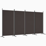 vidaXL Modern Room Divider with Foldable Design, 5-Panel Fabric Divider in White, Privacy Screen for Living Room and Bedroom, 433x180 cm
