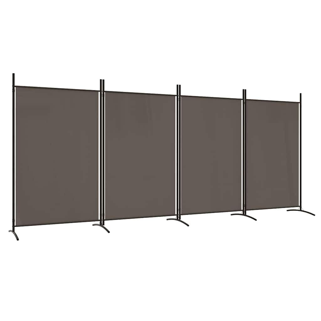 vidaXL Modern Room Divider with Foldable Design, 5-Panel Fabric Divider in White, Privacy Screen for Living Room and Bedroom, 433x180 cm