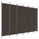 'vidaXL 6-Panel Room Divider in Black - Versatile and Foldable Partition, Made with Durable Fabric and Iron, Ideal for Bedroom and Living Room