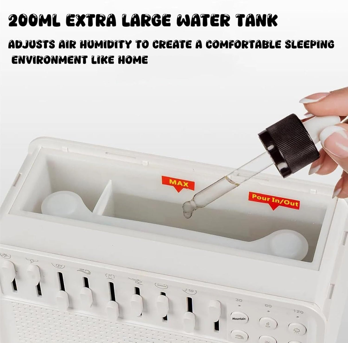 SleepBox Pro™ 3 in 1 Bluetooth Speaker White Noise Sleep Night Light Humidifier, All-in-one Machine Free Combination of 8 Group Nature Sound