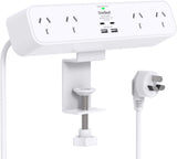 One Beat PD 30W Desk Clamp Power Board USB C,Fast Charging Station,4 Outlets with 4USB Ports(2USB C), Desktop Mounted Power Board Surge Protected,1.5M Extension Cord for Desk Accessories Home Office