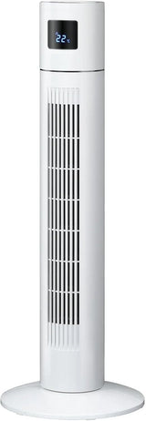 YOPOWER Tower Fan Portable Floor Fan Electric Cooling Fans with 3 Speed, 12H Timer, 70° Oscillating, LED Digital Display for Bedroom Home Office, White
