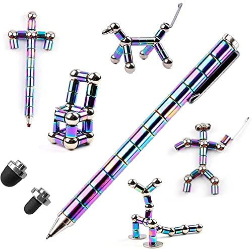 Decompression Magnetic Metal Pen, Eliminate Pressure Fidget Gadgets, Multifunction Writing Magnet Ballpoint Pen, Kids or Friends